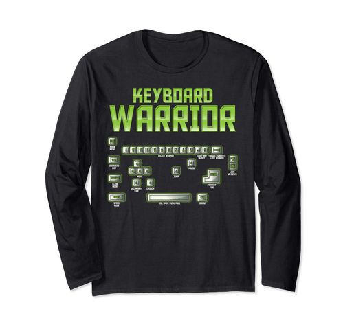 PC 게임 키보드 WASDWarrior 긴팔 T 셔츠