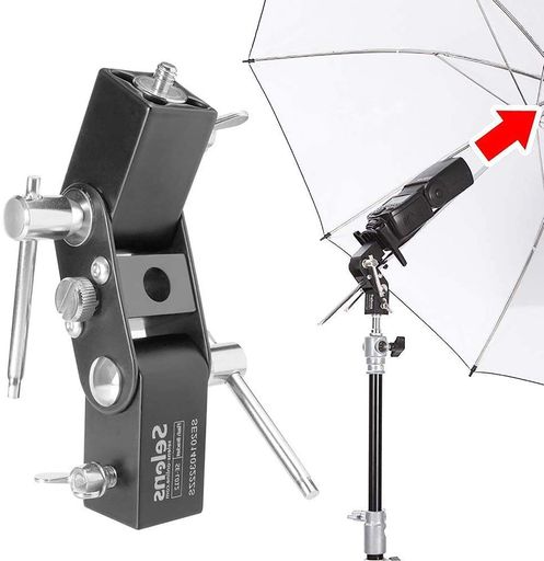 Selens撮影用ストロボ用アンブレラ・ストロボホルダースタジオブラケット180°調整可能三脚/ストロボ/ス..