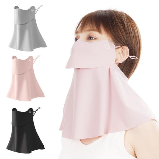 [MIZIKIRIN] 元AKB48の大島麻衣さんなどのタレントが『Girls Happy Style』TV番組で本商品を試用して紹介!接触冷感 日焼け防止 フェイスカバー UVカット冷感マスク 【 開口 デザイン 息苦しくない…