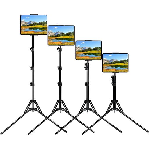 タブレット三脚スタンド両用スマホオンライン授業寝ながら頑丈なアーム付き360回転土台強化安定性ベッ..