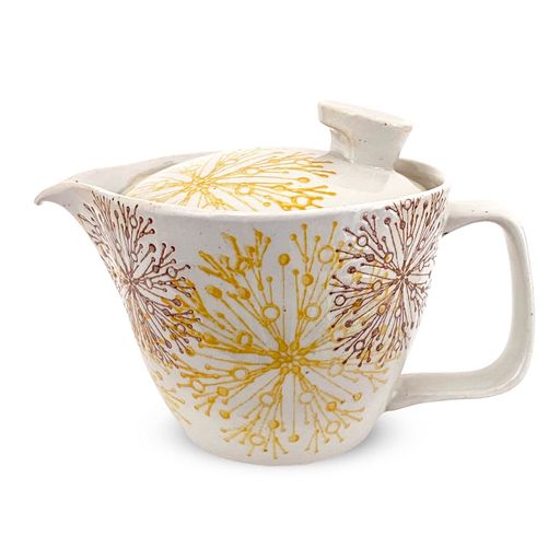 J-kitchensティーポット小波佐見焼日本製240ml1人用~2人用茶こし付き花芯紋イエロー/173933