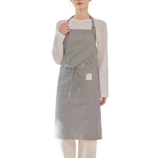 [seckincce]北欧風オーガニックコットン掛け首エプロン男女兼用防汚大容量ポケット調整可能ストラップ..