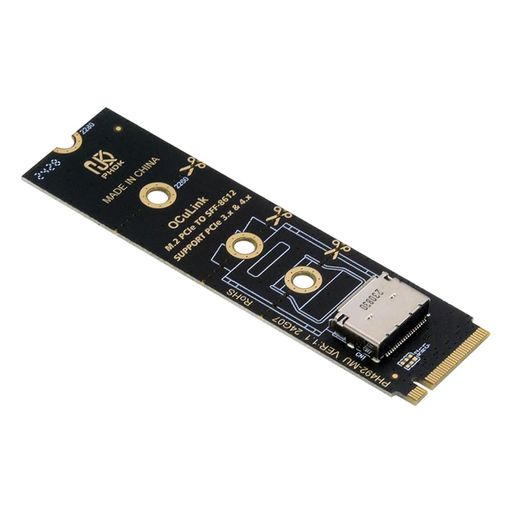 NFHK 2280 PCI-E4.0 M.2 M-key to Oculink SFF-8612 SFF-8611 Vertical Host Adapter for NVME U.2 SSD eGPU