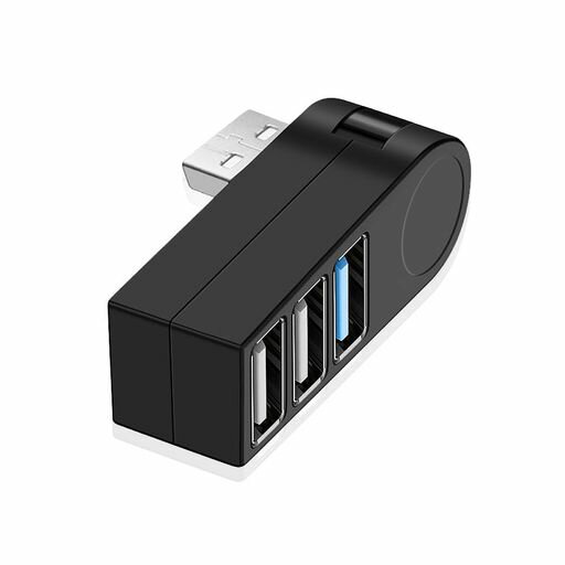 USBハブ3.0バスパワー3ポート直挿しusbポート90°/180°回転可能高速データ転送携帯便利M-acBook/S-urface/C-hromebook他ノートPC対応