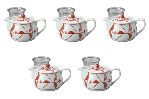 5個セット古代朱巻花U付ポット[11x9.5cm(450cc)]|有田焼ポット波佐見焼セトモノホンポ(Setomonohonpo)