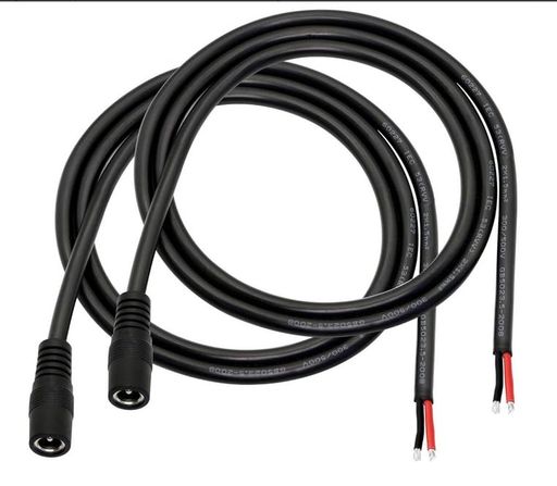 QYD20AWGDC電源コネクタピグテール5.5mmx2.1mm12V5A長さ100cmメスdc電源クイックコネクタDC電源ピグテ..