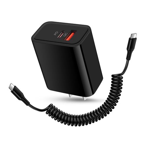 iPhone15充電急速充電器タイプc充電器2ポート25W/3APD3.0コイルUSBCケーブル1本付きtypecコンセントアンドロイド充電器スマホ充電器Galaxy充電器PDケーブル伸縮自由iPhone