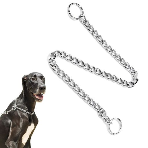 Liroyal 犬用首輪 チェーンカラー 犬チョークチェーン首輪 中大型犬用 散歩 しつけ用 耐久性に優れ 結び目を防ぐ 3MM*55CM