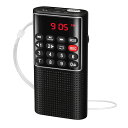 PRUNUSJ-328ラジオ小型高感度受信ミニFM87.5-108MHZラジオ(AMありません)3.5MMイヤホンポート付き使いやすい小さい持ち運び便利携帯ラジオAUX、TFカード入力対応FM録音音楽録音内蔵バッテリー