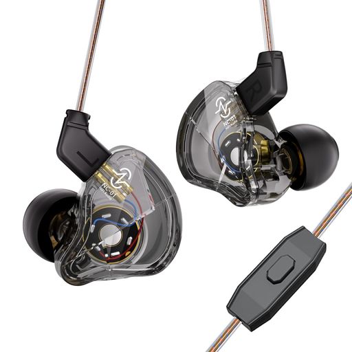 【Yinyoo CCZ NC01】 有線イヤホン イヤモニ風イヤホン earphones 10mm DD インイヤーイヤホン UV光硬化PCチャンバー 4g量軽化設計、リケーブル可能 OFCダブル並列リケーブル、ノイズキャンセリング…