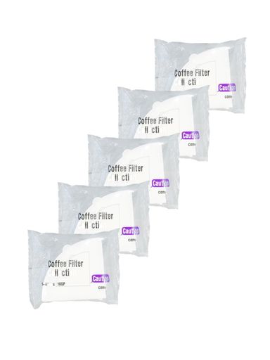 カナエ紙工漂白コーヒーフィルター1~4杯用円すい100枚x5セット日本製CF1~4