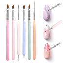 BRIIKPPネイルブラシセット6本入りジェルネイル対応ネイルアートラインブラシスマッジペンシルプルラインスカルプティングペン高品質初心者~プロ向け