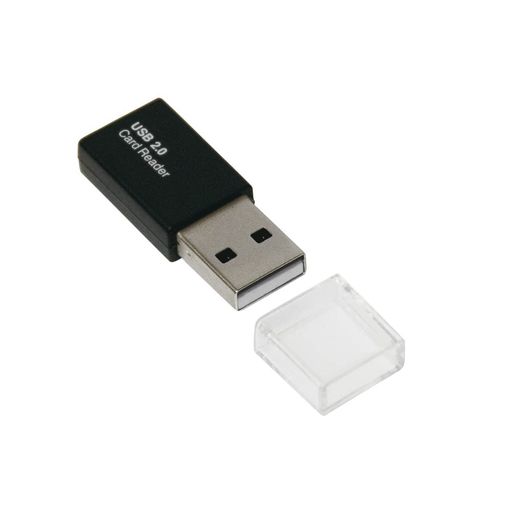 microSD専用 超コンパクトサイズのUSB2.0カードリーダー クリアキャップ付き USBメモリーのように使えて便利です microSDカードが、しっかり収まる! Windows、Chromebook、Macで使える