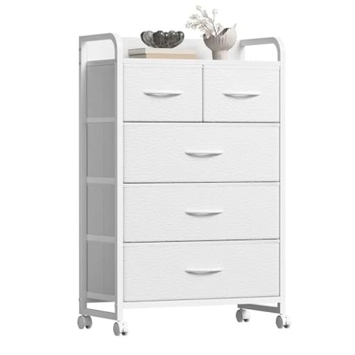 Baby Wardrobes - YeTomタンス収納チェスト洋服タンスランドリーチェスト脱衣所収納洋服収納衣類収納箪笥リビング収納木製天板付き和風布製引き出し転倒防止安定感ストッパー付きキャスターL54.2xW29.0xH97.…