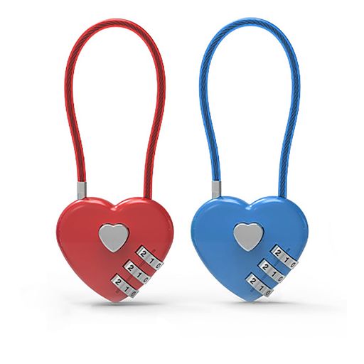 SHULLIN2個ハート南京錠3桁ダイヤル式ロックバッグ用ロックオフィス用ロッカーダイヤル錠3桁ダイヤルロ..