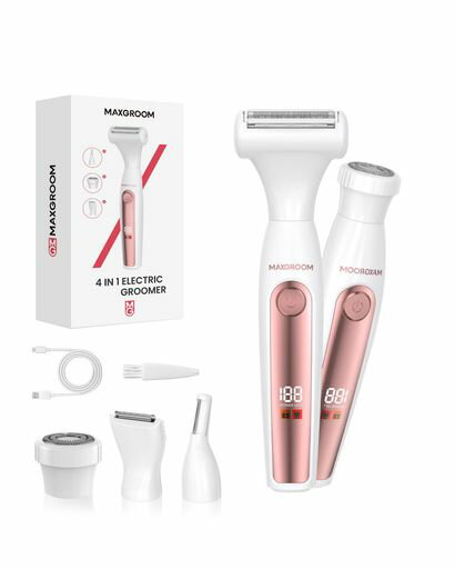 シェーバーVIO電動シェーバー電気レディースメンズ小型USB充電式1台4役全身眉毛ムダ毛処理顔脇腕ビキニ背中女性男性LEDディスプレイIPX6防水お風呂で使える...