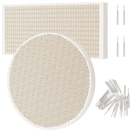 OLYCRAFT2個耐火れんが163x72x13mm/130x13mmニードル20本付き長方形ハニカムブロック耐火ブロックセラ..