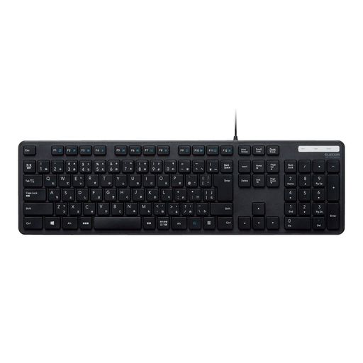 乐天商城 - エレコム キーボード 有線 メンブレン 薄型 フルキーボード ブラック TK-FCM108XBK