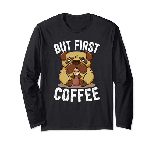 コーヒー犬長袖Tシャツ