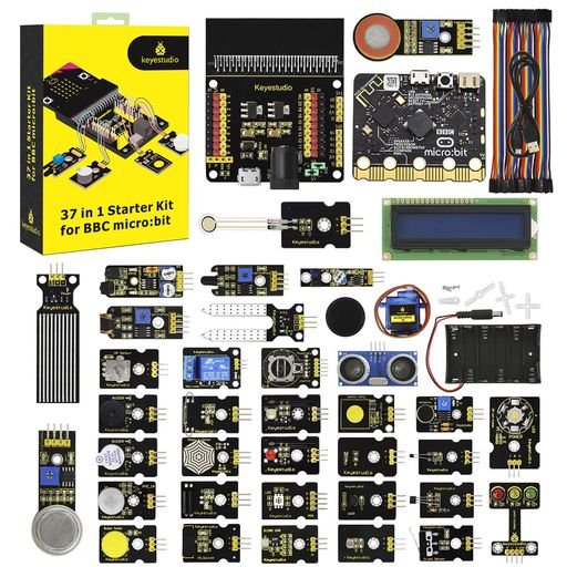 KEYESTUDIO37センサースターターキットMicro:bitV2付き、10代から大人まで簡単に学べるmicrobitコーディング