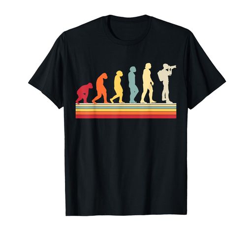 人類の進化写真家レトロなビンテージ写真 Tシャツ