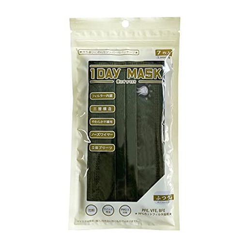1DAYMASKふつうサイズOUTDOOR-FL1袋7枚入2袋セット不織布マスク柄マスク