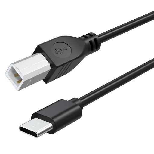 USB-B to USB-C プリンターケーブル 2m 高速データ転送 Epson EcoTank ET-4800 ET-2800 ET-2400 ET-2803 ET-2850 ET-15000 / WorkForce Pro WF-7840
