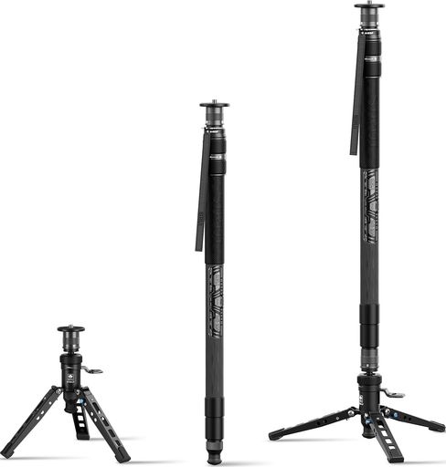 SIRUI 一脚【瞬時に高さ調整&ペダル付き&一台三役】トラベル一脚 カーボン製 軽量 ...