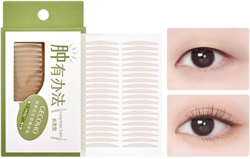 GECOMO自然な二重まふたえテープメッシュ目立たない極薄通気性長持ち瞬間整形のように目を大きくする-(ロング&ワイドタイプ-240枚)
