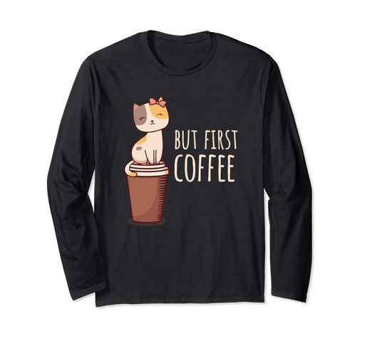 コーヒー猫長袖Tシャツ