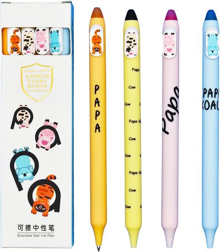 インク:黒インク/ボール径: 0.5mm 製品情報:全長約145mm/約10g,軸素材:プラスチック セット内容:4色x各色2本(合計8本セット) 特徴デザイン:滑らかな書き心地、軽量で、握りやすく ギフト:可愛い筆記用具系は、普段使いにも、ちょっとしたプレゼントにもおすすめ