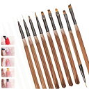 LUYINGクリアブラウン9本セットネイルネイル用品ネイルブラシシリきブラシネイルブラシジェルネイル筆シンプル絵描簡単耐久性ジェルネイル筆ジェルネイル初心者セッ
