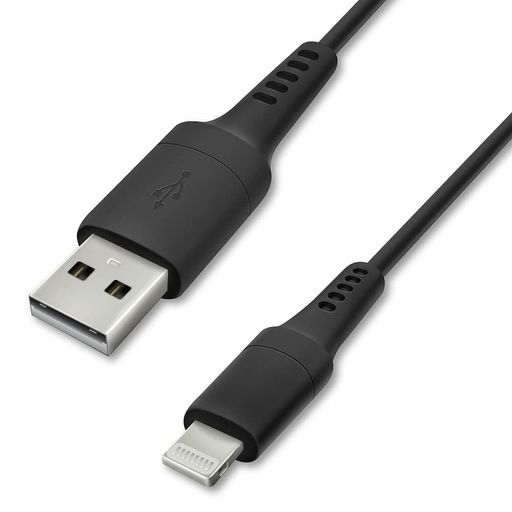 コネクタ形状:USB Type-A(USB2.0)/Lightning コードの長さ:1.0m 転送速度:480Mbps