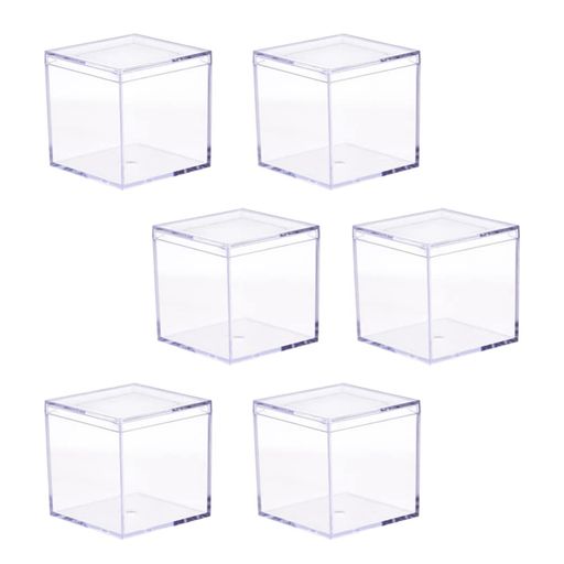 Cabilock9個セット3.35インチ透明アクリル収納ボックス蓋付きポータブルキャンディーボックスジュエリーや小物整理に最適