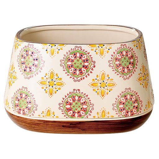 ヘッズフラワーポット23.4x13.7x16.4cmブラウン1個ハンドメイドプリントHEADSHNP-FPO4