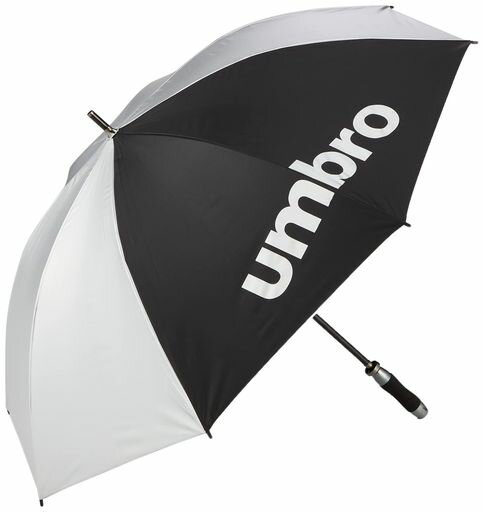 【アンブロ】長傘アンブレラサッカーUVケアスポーツ観戦日傘雨傘ショルダー紐付き銀パラソルUJS9700Bシルバー2F