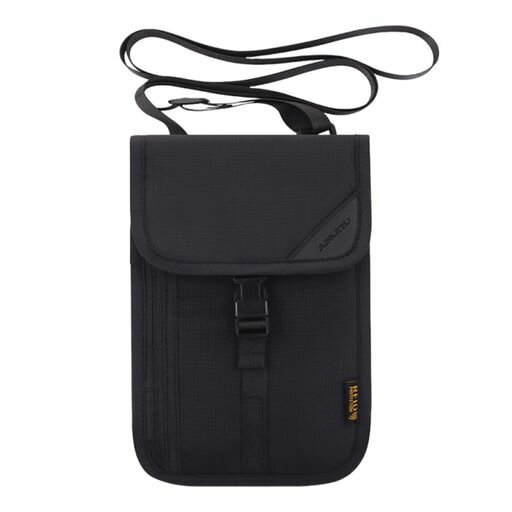 [QIKEJI]パスポートケースネックハンガー盗難防止セキュリティバッグ軽量多機能大容量便利なトラベルア..