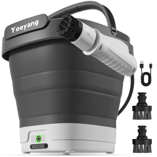 高圧洗浄機コードレス折り畳み式【業界最新最小型・ぴかぴか洗浄店監修】YoeyangXS-MINI高圧洗浄機コンパクト12Lバケツ収納高さ10cmUSBType-C充電35分連続使用PSE認証済みタンク一体型洗浄機高…