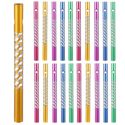 ERINGOGO風鈴パイプ50本セット8cmアルミカラフル音色棒ウィンドチャイムパーツ手作りキット工作DIY金属チューブ穴あき夏休み自由研究材料混色