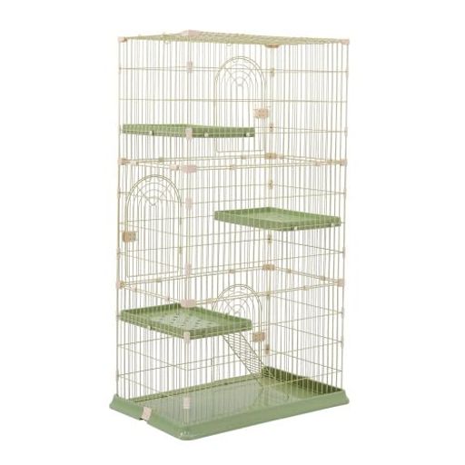 OSJ キャットケージ キャットハウス ペットケージ ケージ 猫ゲージ ハウス おしゃれ 猫 3段 ネコ 多段 留守番 保護 脱走防止 多頭飼い はしご付き 小動物ケージ 高さ178cm スチール