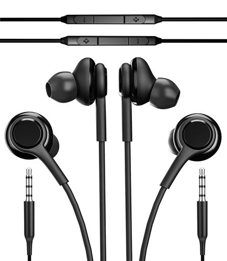 Headband Type - 有線イヤフォン3.5mmオンラインイヤホン(2個セット)マイク付きイヤホンゲーミングイヤホンノイズキャンセリングパソコン用ヘッドホンスマホ用インナーイヤー型Earphones対応SamsungGalaxyS10eS1…
