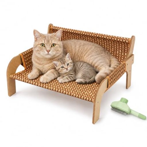 アクティブ 長期使用に耐える丈夫さ ✅【天然ラタン素材で夏もさらっと快適】天然ラタンを使用した通気性の高いハンモック構造で、空気が流れやすく蒸れにくい設計。床から離れた高床タイプなので、暑い季節でも快適なくつろぎスペースを提供します。春・夏はもちろん、一年を通して使用できます。 ✅【爪とぎ・お昼寝・遊びをこれ一台で】猫本来の爪とぎ習性を満たしながら、お昼寝やリラックススペースとしても使える多機能デザイン。ソファ型のゆったり設計で、遊びと休憩をひとつにまとめた猫用ベッドです。 ✅【丈夫な木製フレームでしっかり支える】天然木フレームを採用し、安定感のある構造を実現。ぐらつきにくく、毎日の使用でも安心。耐久性に優れ、爪とぎによる摩耗にも強く、長期間快適に使用できます。 ✅【取り外し可能カバーでお手入れ簡単】カバーは取り外して簡単にお手入れ可能。抜け毛やホコリも掃除しやすく、いつでも清潔な状態を保てます。付属のペットブラシを使えば、抜け毛ケアも手軽に行えます。 ✅【インテリアになじむ北欧風デザイン】ナチュラルな木目とラタン素材を組み合わせたシンプルなデザイン。