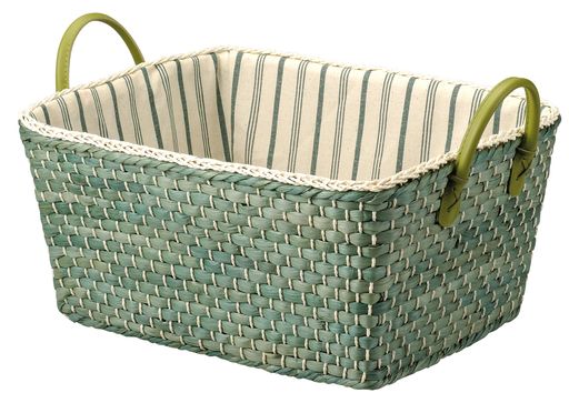 大橋新治商店持ち手付バスケットコーンバスケットレクトグリーン14-320