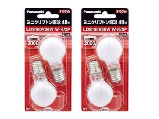 楽天市場】パナソニック ミニクリプトン電球 lds100v36w 40w形 e17口金