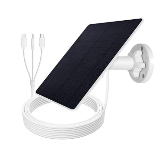 5W 5V ソーラーパネル 太陽光パネル 防犯カメラ用 3-in-1 TYPE-C/USB/DC ポート対応 高効率 (5W 3-in-1)