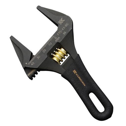Wrenches - フジ矢(Fujiya)ライトショートモンキーギザなし黒金全長152mm最大開口43mmFTS-43-BG