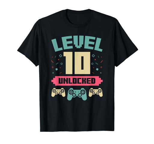 レベル10はゲーミングゲーマーの誕生日プレゼントをアンロックTシャツ