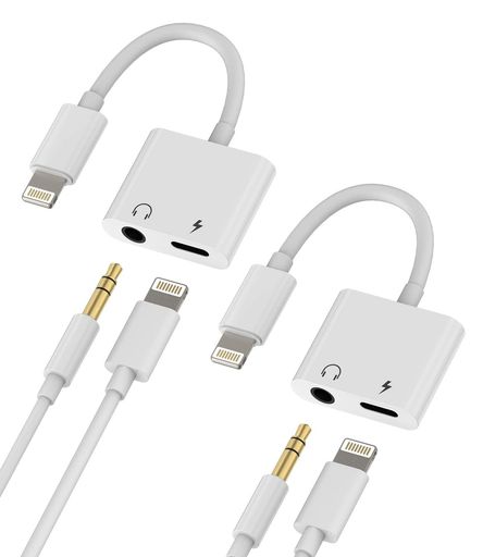 Lightning to 3.5mmイヤホンアダプター for 対応iPhone(2個セット)オーディオ&充電...