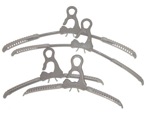 サイズ:(使用時)幅45~62x奥行4x高さ26cm、(収納時)幅10x奥行4x高さ32cm 重量:0.093kg 材質:ポリプロピレン・硬鋼線 原産国:中国 耐熱温度:70度 耐冷温度:-10度