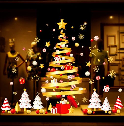 クリスマス ウォールステッカー 静電ステッカー ウォールステッカー クリスマスツリー 窓ステッカー 剥がせる クリスマス飾り merry christmas 壁飾り デコレーション 部屋 雪の結晶 インテ…
